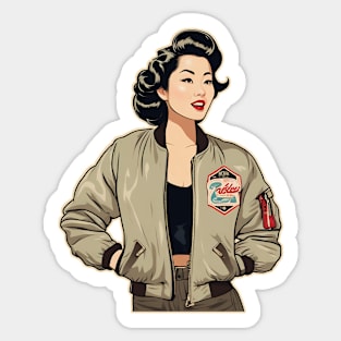 Vintage Vixen Bomber Fashion Flair Casual Jacket Sticker